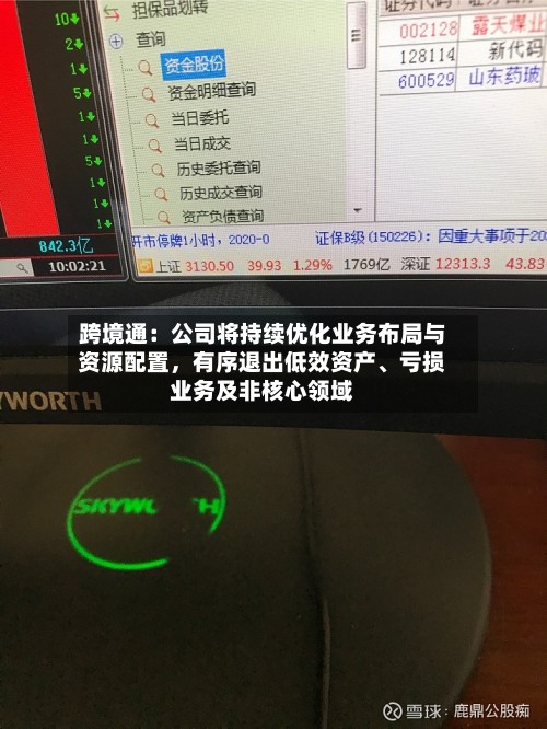 跨境通：公司将持续优化业务布局与资源配置，有序退出低效资产	、亏损业务及非核心领域-第1张图片