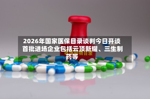 2026年国家医保目录谈判今日开谈 首批进场企业包括云顶新耀、三生制药等-第2张图片