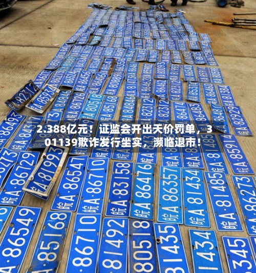 2.388亿元！证监会开出天价罚单，301139欺诈发行坐实，濒临退市！-第2张图片